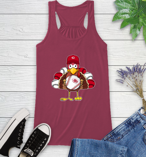 Cincinnati Reds Turkey thanksgiving Racerback Tank 8