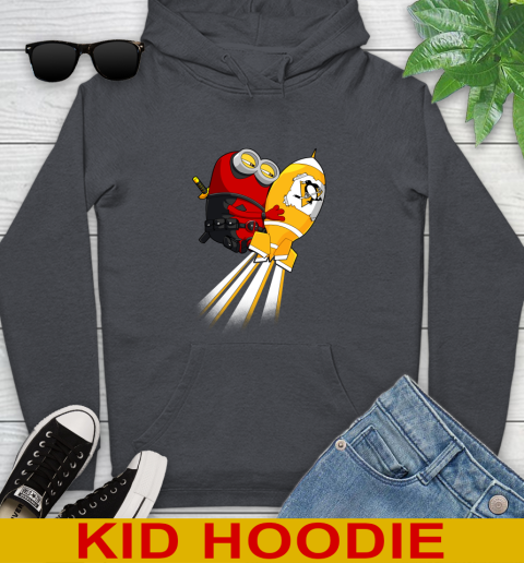 NHL Hockey Pittsburgh Penguins Deadpool Minion Marvel Shirt Youth Hoodie 9