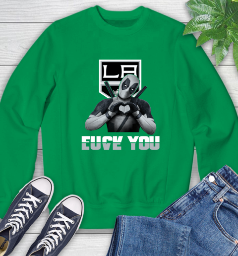 NHL Los Angeles Kings Deadpool Love You Fuck You Hockey Sports Sweatshirt 7