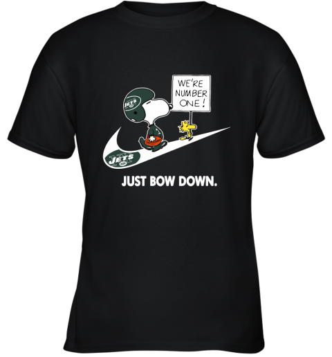 New York Jets Are Number One – Just Bow Down Snoopy Youth T-Shirt