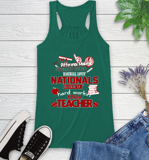 Washington Nationals MLB I'm A Difference Making Student Caring Baseball Loving Kinda Teacher Racerback Tank 6