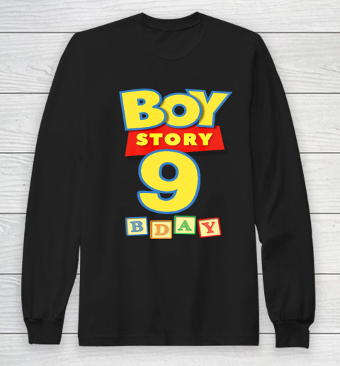 Toy Blocks Boy Story 9 Year Old Birthday Long Sleeve T-Shirt