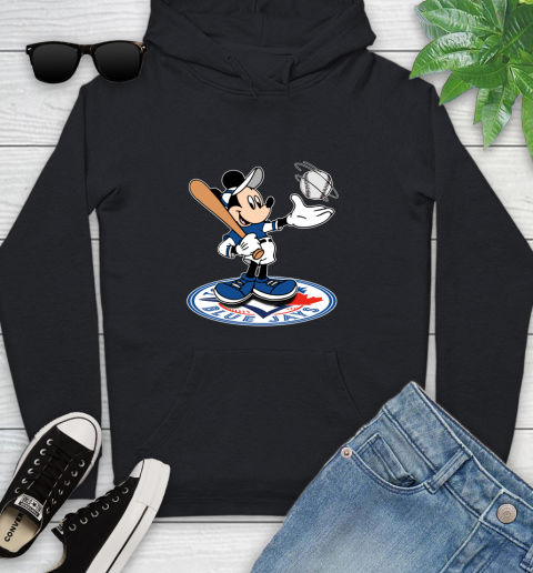 MLB Baseball Toronto Blue Jays Cheerful Mickey Disney Shirt Youth Hoodie
