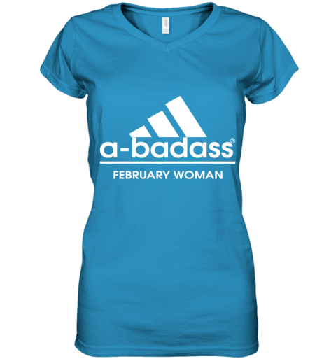 A Badass February Woman Are Born In March Women's V-Neck T-Shirt