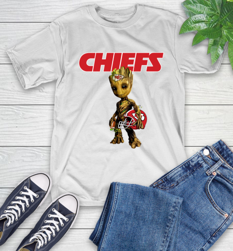 Kansas City Chiefs NFL Football Groot Marvel Guardians Of The Galaxy T-Shirt