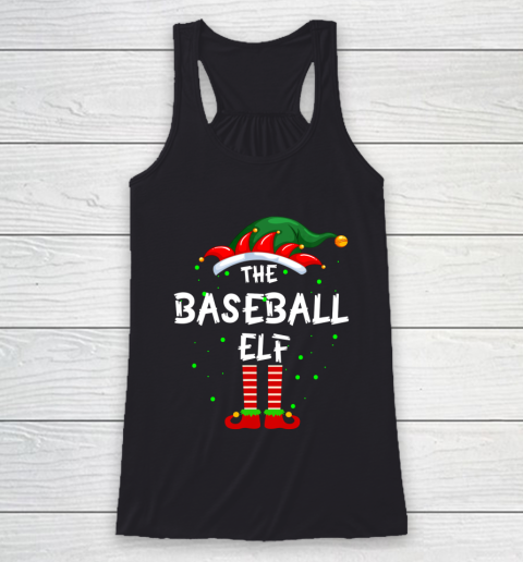Baseball Elf Family Matching Group Funny Christmas Pajama Racerback Tank
