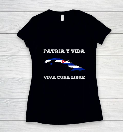 Patria Y Vida Viva Cuba Libre Shirt Women's V-Neck T-Shirt