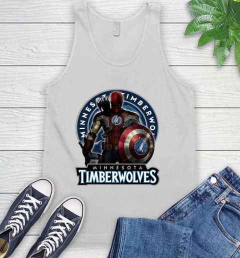 Minnesota Timberwolves NBA Basketball Captain America Thor Spider Man Hawkeye Avengers Tank Top