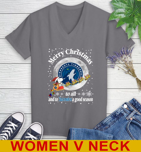 Minnesota Timberwolves Merry Christmas To All And To Timberwolves A Good Season NBA Basketball Sports Women's V-Neck T-Shirt 11