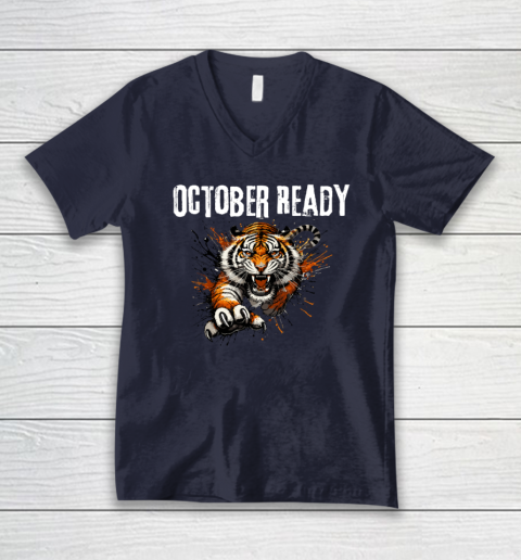 Funny October Ready For Ready Tiger V-Neck T-Shirt 2