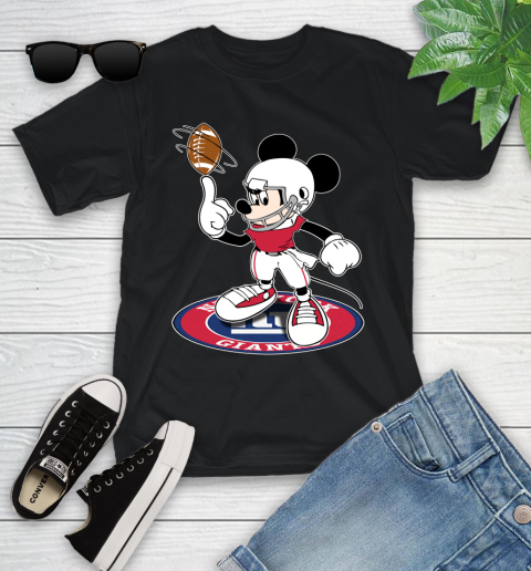 NFL Football New York Giants Cheerful Mickey Disney Shirt Youth T-Shirt