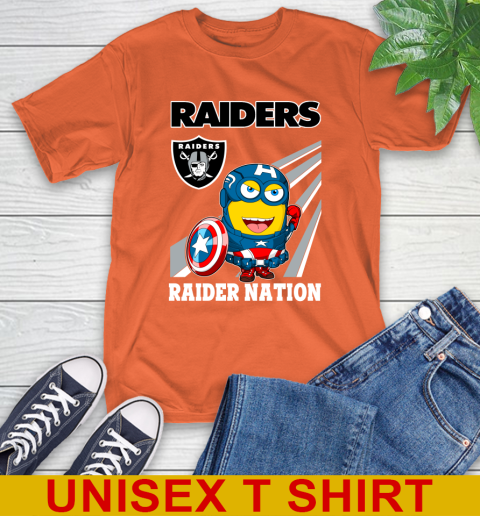 NFL Football Oakland Raiders Captain America Marvel Avengers Minion Shirt T-Shirt 4