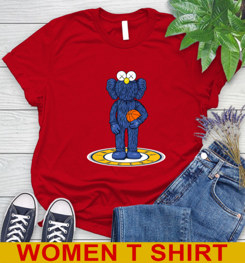 NBA Basketball Indiana Pacers Kaws Bff Blue Figure Shirt Women's T-Shirt 10