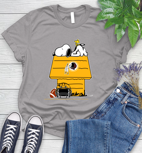 Washington Redskins NFL Football Snoopy Woodstock The Peanuts Movie Women's T-Shirt 5