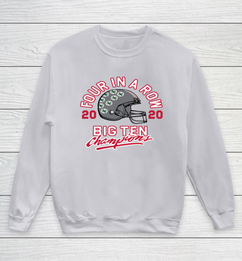 OSU 2020 Big Ten Champions 2020 Four In A Row Youth Sweatshirt 3