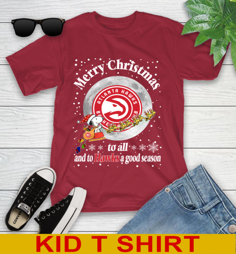 Atlanta Hawks Merry Christmas To All And To Hawks A Good Season NBA Basketball Sports Youth T-Shirt 12