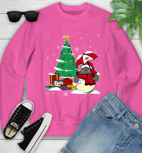Cincinnati Reds MLB Baseball Cute Tonari No Totoro Christmas Sports (1) Youth Sweatshirt 6