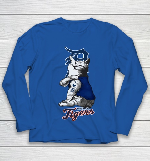 MLB Baseball My Cat Loves Detroit Tigers Youth Long Sleeve 7
