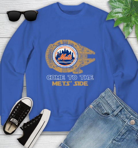 MLB Come To The New York Mets Side Star Wars Baseball Sports Youth Sweatshirt 7