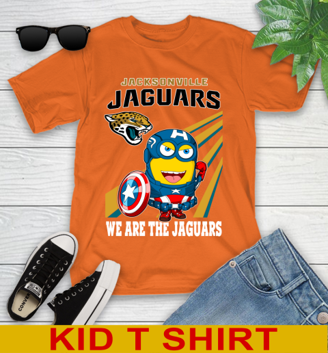 NFL Football Jacksonville Jaguars Captain America Marvel Avengers Minion Shirt Youth T-Shirt 8