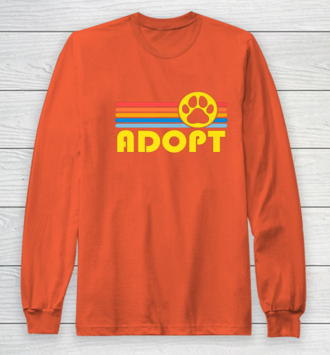 Rescue Animal Adoption Adopt Cat or Dog Vintage Retro Sunset Long Sleeve T-Shirt 3
