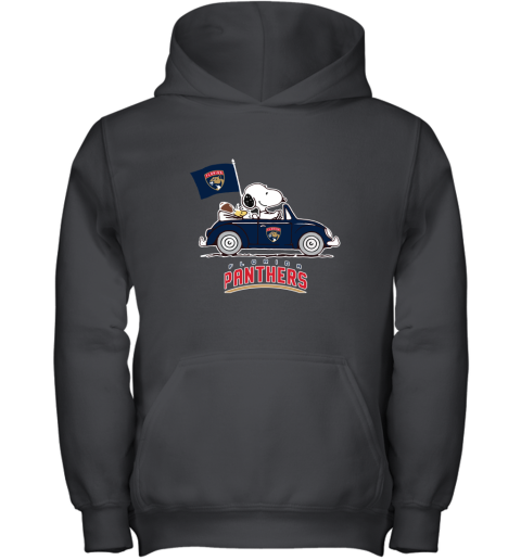 Snoopy And Woodstock Ride The Floria Panthers Car NFL Youth Hoodie