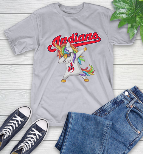 Cleveland Indians MLB Baseball Funny Unicorn Dabbing Sports T-Shirt 18