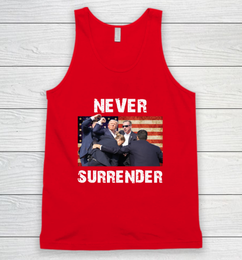Trump Shooting Shirt Old Row Trump Nerver Surrender Tank Top 4