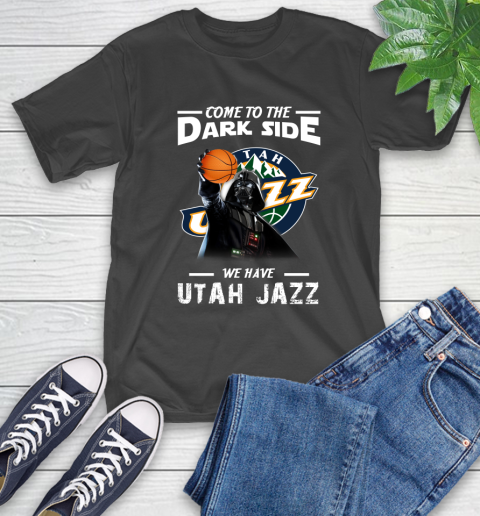 NBA Come To The Dark Side We Have Utah Jazz Star Wars Darth Vader Basketball T-Shirt