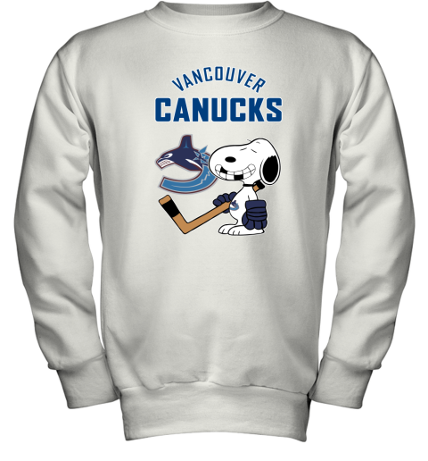 Vancouver Canucks Ice Hockey Broken Teeth Snoopy NHL Youth Sweatshirt