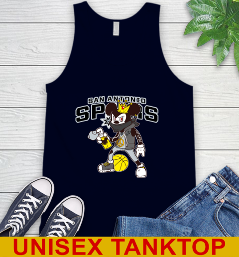 San Antonio Spurs NBA Basketball Mickey Peace Sign Sports Tank Top 3