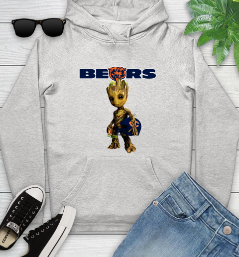 Chicago Bears NFL Football Groot Marvel Guardians Of The Galaxy Youth Hoodie