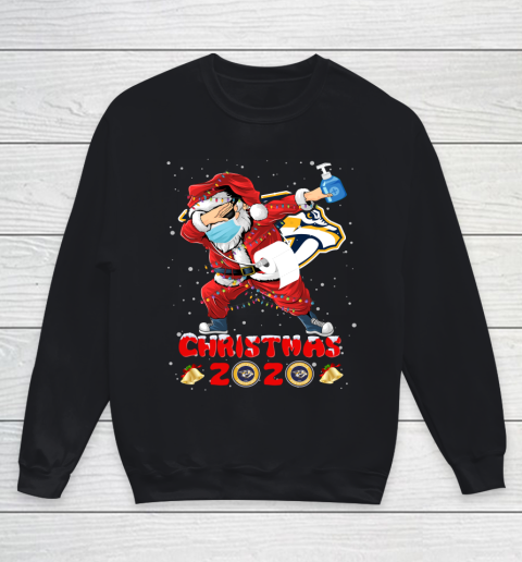 Nashville Predators Funny Santa Claus Dabbing Christmas 2020 NHL Youth Sweatshirt
