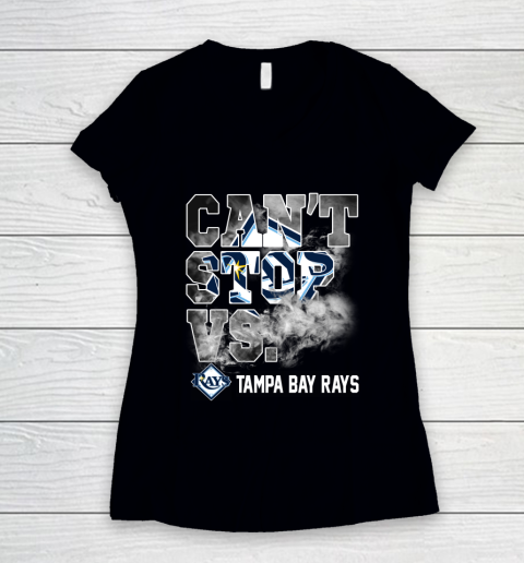 MLB Tampa Bay Rays Baseball Can't Stop Vs Rays Women's V-Neck T-Shirt