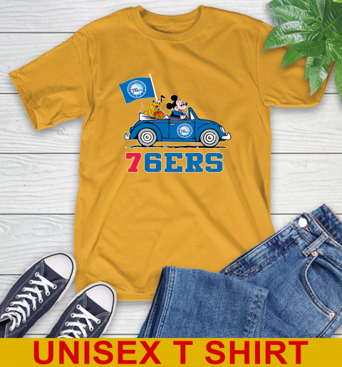 NBA Basketball Philadelphia 76ers Pluto Mickey Driving Disney Shirt T-Shirt 3