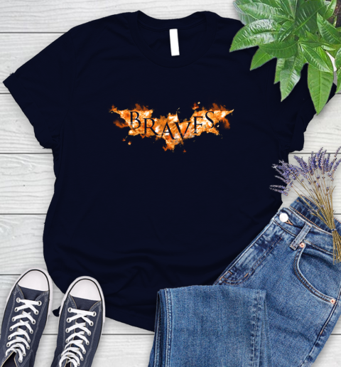 MLB Atlanta Braves Batman Logo DC Baseball Sports Shirt Women's T-Shirt 2