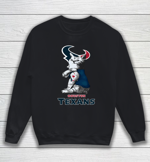 NFL Football My Cat Loves Houston Texans Sweatshirt