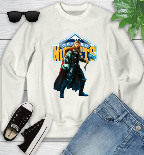 NBA Thor Avengers Endgame Basketball Denver Nuggets Youth Sweatshirt