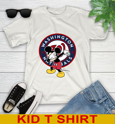 Washington Nationals MLB Baseball Dabbing Mickey Disney Sports Youth T-Shirt