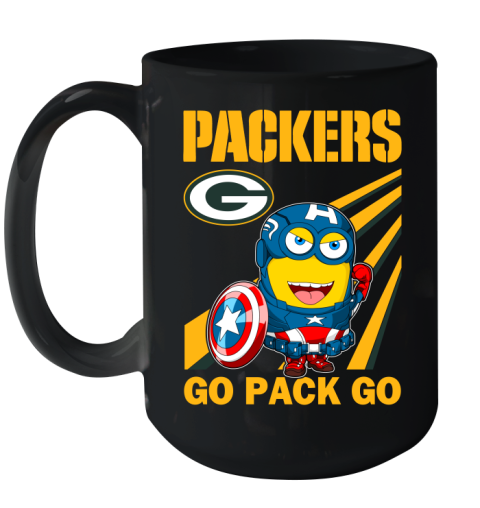 NFL Football Green Bay Packers Captain America Marvel Avengers Minion Shirt Ceramic Mug 15oz