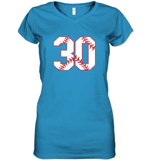 ff41 thirtieth birthday party 30th baseball shirt born 1989 women v neck t shirt 39 front sapphire