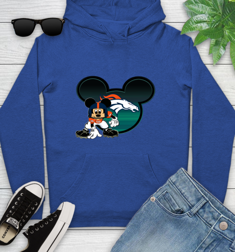 NFL Denver Broncos Mickey Mouse Disney Football T Shirt Youth Hoodie 9