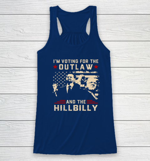 Trump 2024 Flag Outlaw Hillbilly J D.Vance 2024 Donald Trump Racerback Tank 4