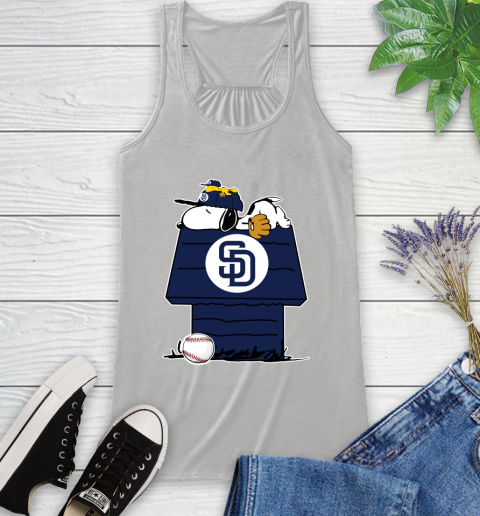 MLB San Diego Padres Snoopy Woodstock The Peanuts Movie Baseball T Shirt Racerback Tank