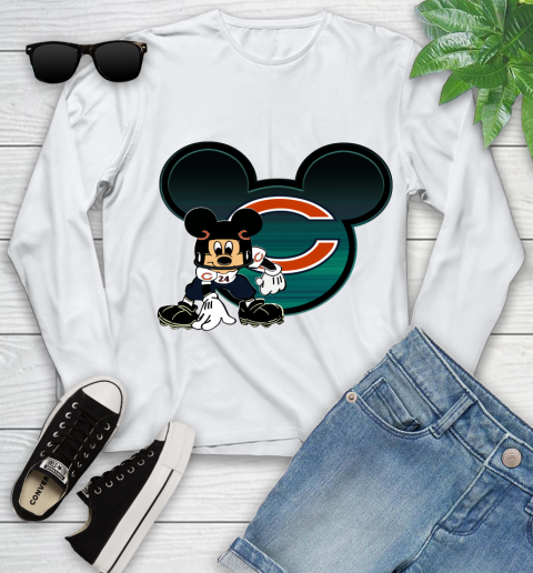 NFL Chicago Bears Mickey Mouse Disney Football T Shirt Youth Long Sleeve