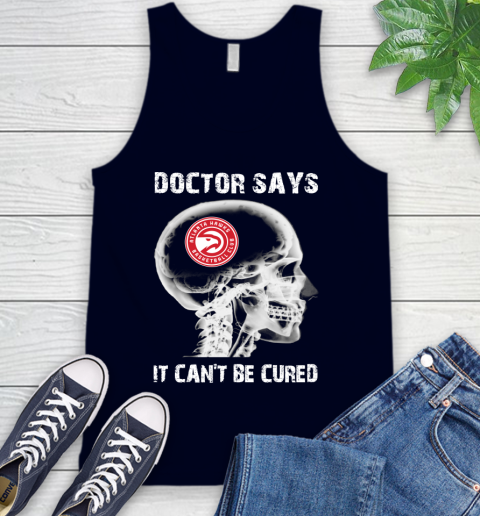 NBA Atlanta Hawks Basketball Skull It Can't Be Cured Shirt Tank Top 2