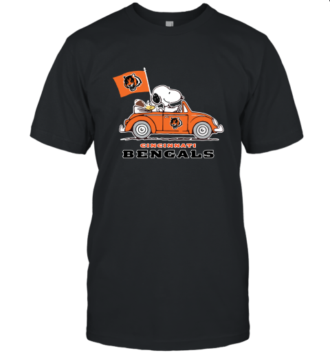 Snoopy And Woodstock Ride The Cincinnati Bengals Car NFL Unisex Jersey Tee