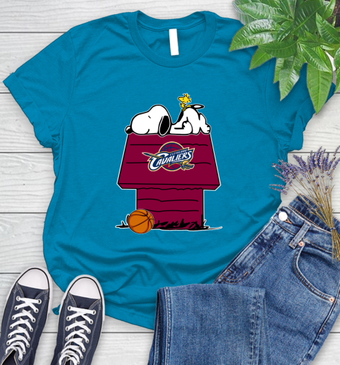 Cleveland Cavaliers NBA Basketball Snoopy Woodstock The Peanuts Movie Women's T-Shirt 7