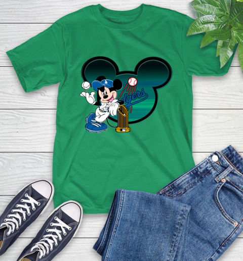 MLB Los Angeles Dodgers The Commissioner's Trophy Mickey Mouse Disney T-Shirt 7