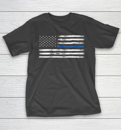 Thin Blue Line (White) America Flag T-Shirt